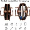 imageBOSTANTEN Laptop Tote Bag for Women Work Bag Professional 156 inch Leather Briefcase Business Office Purse Shoulder BagsBeige With Brown