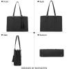 imageBOSTANTEN Laptop Tote Bag for Women Work Bag Professional 156 inch Leather Briefcase Business Office Purse Shoulder BagsBlack