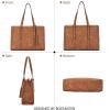 imageBOSTANTEN Laptop Tote Bag for Women Work Bag Professional 156 inch Leather Briefcase Business Office Purse Shoulder BagsBrown