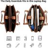 imageBOSTANTEN Laptop Tote Bag for Women Work Bag Professional 156 inch Leather Briefcase Business Office Purse Shoulder BagsBrown
