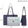 imageBOSTANTEN Laptop Tote Bag for Women Work Bag Professional 156 inch Leather Briefcase Business Office Purse Shoulder BagsDark Blue
