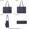 imageBOSTANTEN Laptop Tote Bag for Women Work Bag Professional 156 inch Leather Briefcase Business Office Purse Shoulder BagsDark Blue