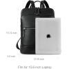 imageBOSTANTEN Leather Laptop Backpack for Women 156 inch Computer Bag Travel Work Daypack Large Size Bag3black