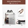 imageBOSTANTEN Leather Laptop Backpack for Women Designer Travel Backpack with Laptop Compartment Ladies Computer Shoulder Bags BlackBeigeBrownBlackbeigebrown