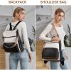 imageBOSTANTEN Leather Laptop Backpack for Women Designer Travel Backpack with Laptop Compartment Ladies Computer Shoulder Bags BlackBeigeBrownBlackbeigebrown