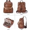 imageBOSTANTEN Leather Laptop Backpack for Women Designer Travel Backpack with Laptop Compartment Ladies Computer Shoulder Bags BlackBeigeBrownBrown
