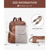 imageBOSTANTEN Leather Laptop Backpack for Women Designer Travel Backpack with Laptop Compartment Ladies Computer Shoulder Bags BlackBeigeBrownBrown