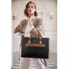 imageBOSTANTEN Leather Laptop Briefcase for Women Shoulder Bag 156 Inch Business Computer Work ToteAblack