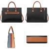 imageBOSTANTEN Leather Laptop Briefcase for Women Shoulder Bag 156 Inch Business Computer Work ToteAblack