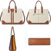 imageBOSTANTEN Leather Laptop Briefcase for Women Shoulder Bag 156 Inch Business Computer Work ToteBbeige