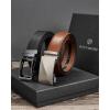 imageBOSTANTEN Ratchet Leather Belt For Men 2 Pack Dress and Casual with Adjustable Buckle Trim to Fit013black and Brown