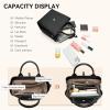 imageBOSTANTEN Satchel Bag for Women Adjustable Shape 3Way Carry Convertible Vegan Leather Tote for Work TravelBlack