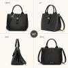 imageBOSTANTEN Satchel Bag for Women Adjustable Shape 3Way Carry Convertible Vegan Leather Tote for Work TravelBlack