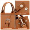 imageBOSTANTEN Satchel Bag for Women Adjustable Shape 3Way Carry Convertible Vegan Leather Tote for Work TravelBrown