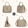 imageBOSTANTEN Satchel Bag for Women Adjustable Shape 3Way Carry Convertible Vegan Leather Tote for Work TravelGrey
