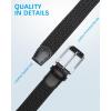 imageBOSTANTEN Stretch Belts for Men Braided Woven Belts Men 1 38quot Gift for Golf Pants Casual Shorts Jeans001black