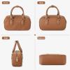 imageBOSTANTEN Vegan Leather Satchel Bag Quilted Crossbody Purses for Women Small Tote Shoulder Handbags with Detachable Strap