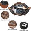 imageBOSTANTEN Weekender Bags for Women Leather Duffle Bag for Travel Overnight Duffel Carry on Large Tote with Trolley Sleeve and Luggage TagBlack