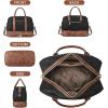 imageBOSTANTEN Weekender Bags for Women Leather Travel Duffle Bag Carry On Large Tote Duffel with Shoe Compartment and Trolley Sleeve0Black with Brown
