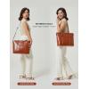 imageBOSTANTEN Womens Leather Laptop Tote Office Shoulder Handbag Vintage Briefcase 156 inch Computer Work PurseAbrown