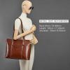 imageBOSTANTEN Womens Leather Laptop Tote Office Shoulder Handbag Vintage Briefcase 156 inch Computer Work PurseBcoffee