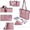 imageBOSTANTEN Womens Leather Laptop Tote Office Shoulder Handbag Vintage Briefcase 156 inch Computer Work PurseKpink