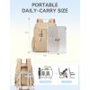imageBOSTANTEN Womens Puffer Backpack Versatile College Laptop Backpack with RFID Pocket Water Resistant Casual Travel Daypack BlackKhaki