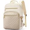 imageBOSTANTEN 156 Inch Laptop Backpack for Women College Teacher Computer Bag Travel Backpack Purse BrownBlackBeigeapricot