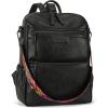 imageBOSTANTEN Backpack Purse for Women Fashion Designer Travel Backpack Leather Convertible Shoulder Bags Casual Daypack Brown2black