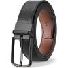 imageBOSTANTEN Belt Men Leather Reversible Belts for Men 1 38quot for Casual Golf Dress Pants TwoinOne Belt Gift004matteblackBrown