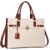 imageBOSTANTEN Briefcase for Women 156 inch Leather Laptop Bag Vintage Slim Lawyer Business Bag Stylish Work PurseAbeigebrown