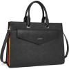 imageBOSTANTEN Briefcase for Women Laptop Tote 156 Inch Genuine Leather Handbag Work Bag BeigeCblack