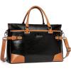 imageBOSTANTEN Briefcase for Women Leather Laptop Bag 156 inch Computer Messenger Office Business Work ToteBlack