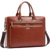 imageBOSTANTEN Briefcases for Men Messenger Bag Genuine Leather Laptop Bag 156 inch Office Work Tote for Buisness TravelAbrown