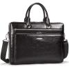 imageBOSTANTEN Briefcases for Men Messenger Bag Genuine Leather Laptop Bag 156 inch Office Work Tote for Buisness TravelBblack