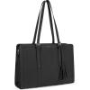 imageBOSTANTEN Laptop Tote Bag for Women Work Bag Professional 156 inch Leather Briefcase Business Office Purse Shoulder BagsBlack