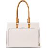 imageBOSTANTEN Leather Briefcase for Women Vintage 156 inch Laptop Bag for Women Business Tote Shoulder HandbagBeige