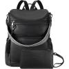 imageBOSTANTEN Leather Laptop Backpack for Women Designer Travel Backpack with Laptop Compartment Ladies Computer Shoulder Bags BlackBeigeBrownBlack