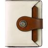 imageBOSTANTEN Leather Wallets for Women RFID Blocking Zipper Pocket Small Bifold Wallet Card Case2Beige