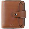 imageBOSTANTEN Leather Wallets for Women RFID Blocking Zipper Pocket Small Bifold Wallet Card Case3brownnapa