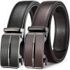 imageBOSTANTEN Ratchet Leather Belt For Men 2 Pack Dress and Casual with Adjustable Buckle Trim to Fit006black and Coffee
