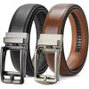 imageBOSTANTEN Ratchet Leather Belt For Men 2 Pack Dress and Casual with Adjustable Buckle Trim to Fit014black and Brown