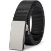 imageBOSTANTEN Ratchet Web Belt Men Nylon Golf Adjustable Work Mens Belt with Casual Pants012gun  Black