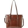 imageBOSTANTEN Womens Leather Laptop Tote Office Shoulder Handbag Vintage Briefcase 156 inch Computer Work PurseBcoffee