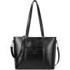 imageBOSTANTEN Womens Leather Laptop Tote Office Shoulder Handbag Vintage Briefcase 156 inch Computer Work PurseCblack