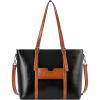 imageBOSTANTEN Womens Leather Laptop Tote Office Shoulder Handbag Vintage Briefcase 156 inch Computer Work PurseDblackbrown