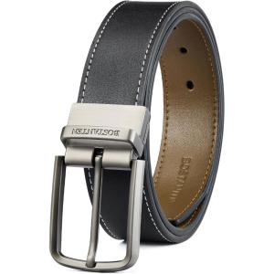 imageBOSTANTEN Belt Men Leather Reversible Belts for Men 1 38quot for Casual Golf Dress Pants TwoinOne Belt Gift007fashionblackBrown