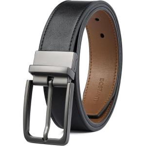 imageBOSTANTEN Belt Men Leather Reversible Belts for Men 1 38quot for Casual Golf Dress Pants TwoinOne Belt Gift009blackblackBrown