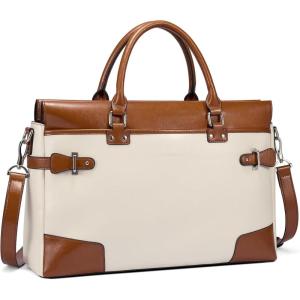imageBOSTANTEN Briefcase for Women Leather Laptop Bag 156 inch Computer Messenger Office Business Work ToteApricot