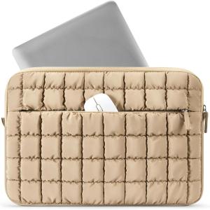 imageBOSTANTEN Laptop Case for MacBook Air 13 Inch M3 2024 Protective Case Quilted Puffy Laptop Sleeve for 13 Inch DellHPASUSMicrosoftAKhaki